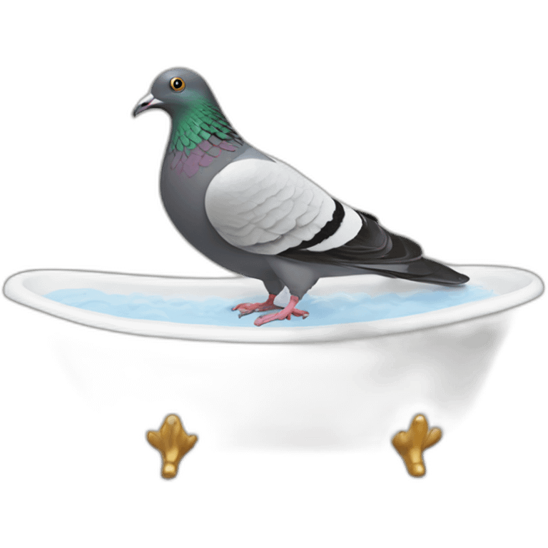 Pigeon in bath emoji