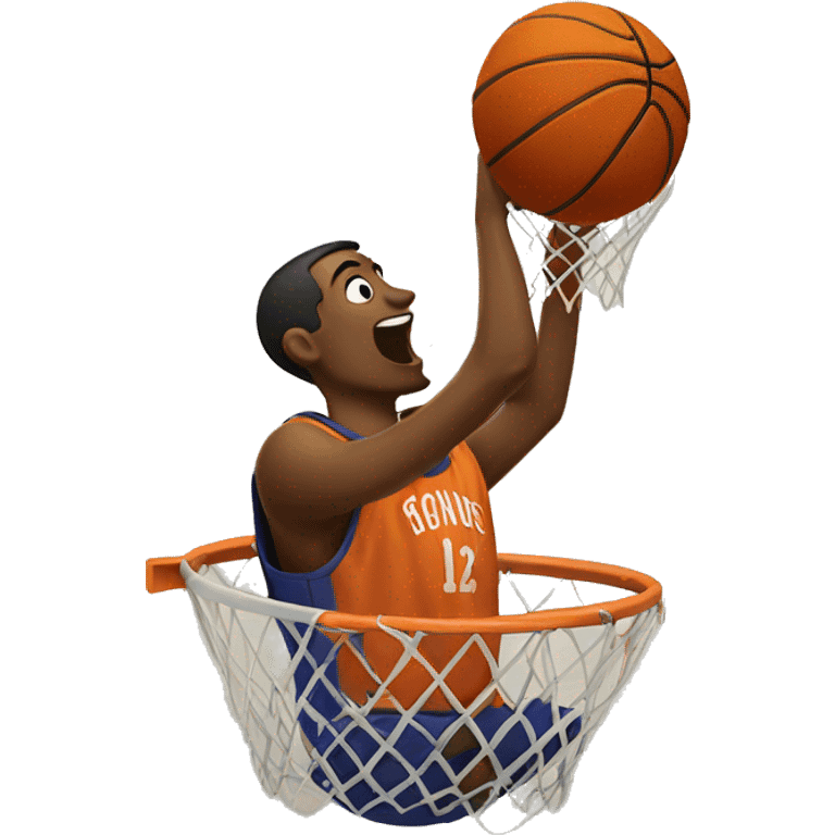 man dunking basketball in basket emoji