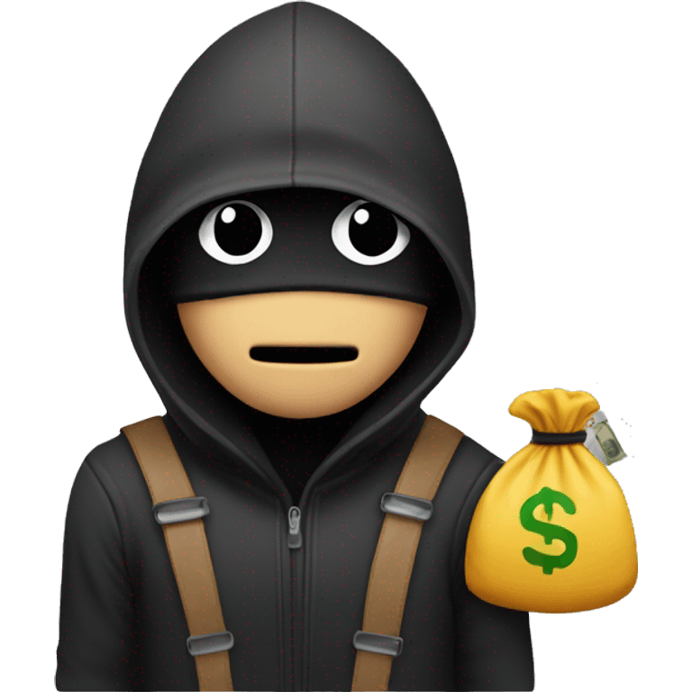 Robber emoji with a money bag emoji