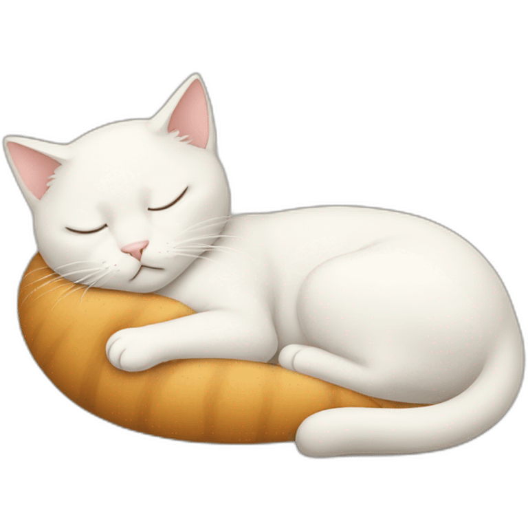 Cat sleeping curled emoji