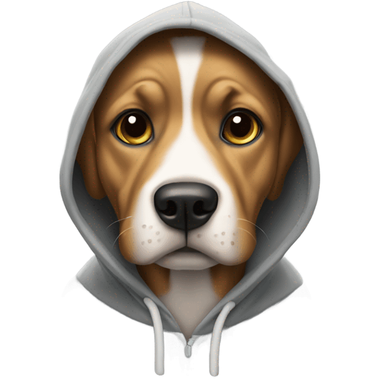 Dog wearing a hoodie emoji