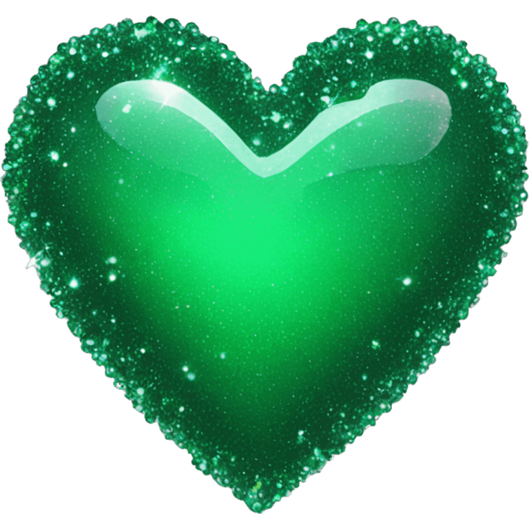 Deep green sparkling love heart emoji