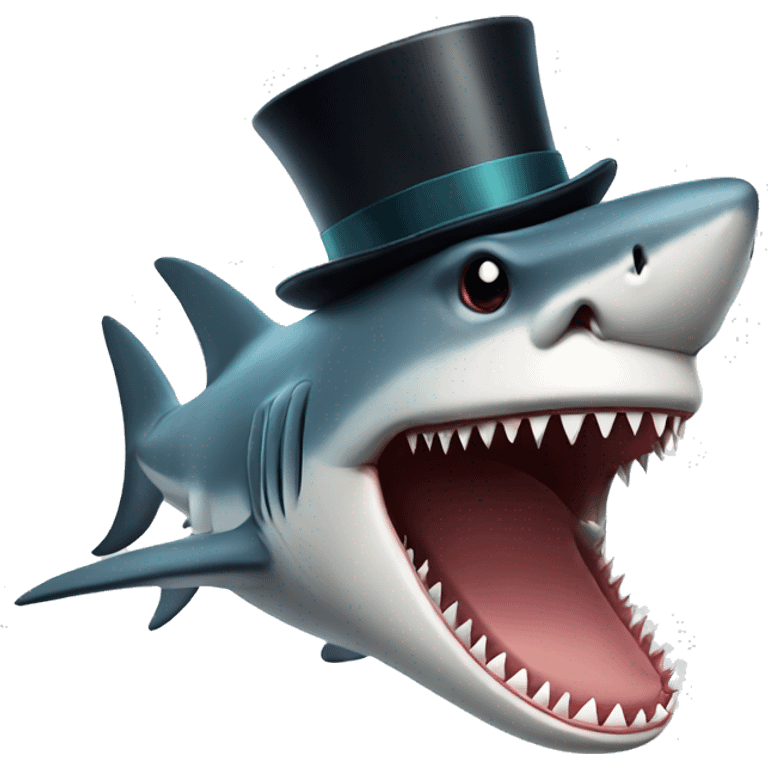 shark with tophat emoji