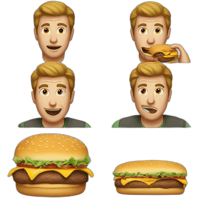 man eating burger emoji