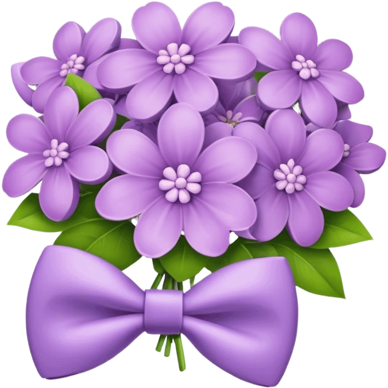 lilac flower bouquet with a bow tie emoji