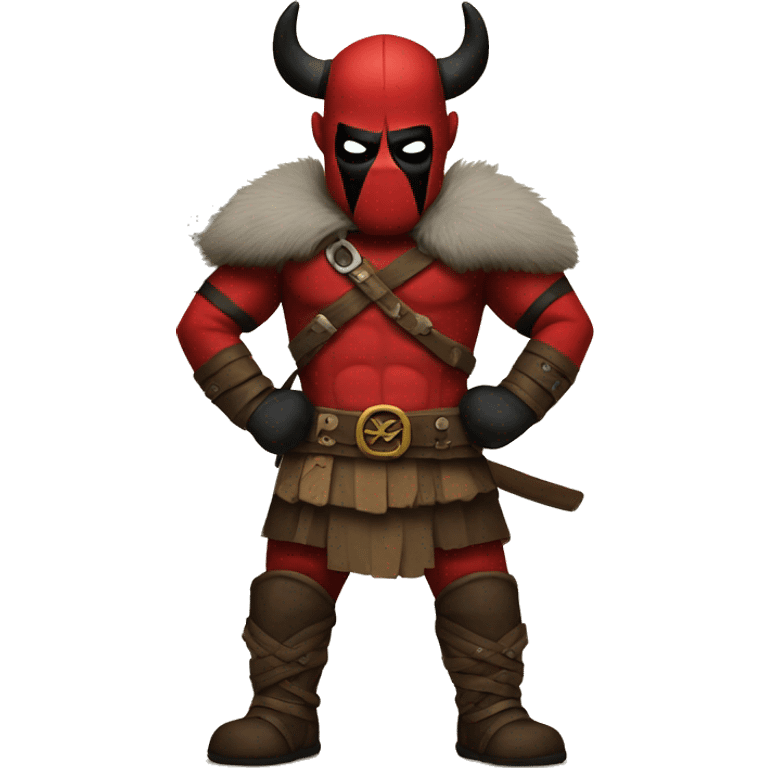 Viking costume Deadpool emoji