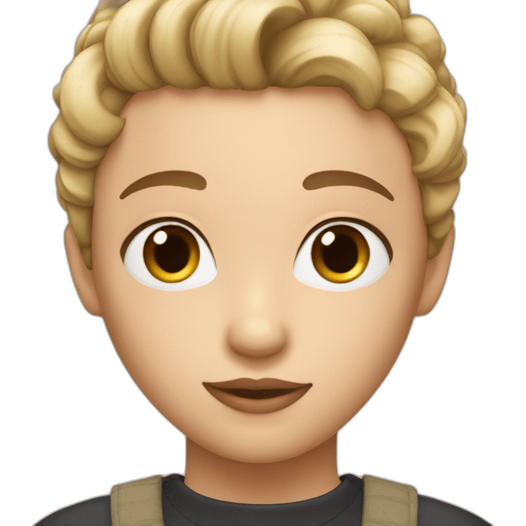 Fair skin, cropped hairstyle emoji