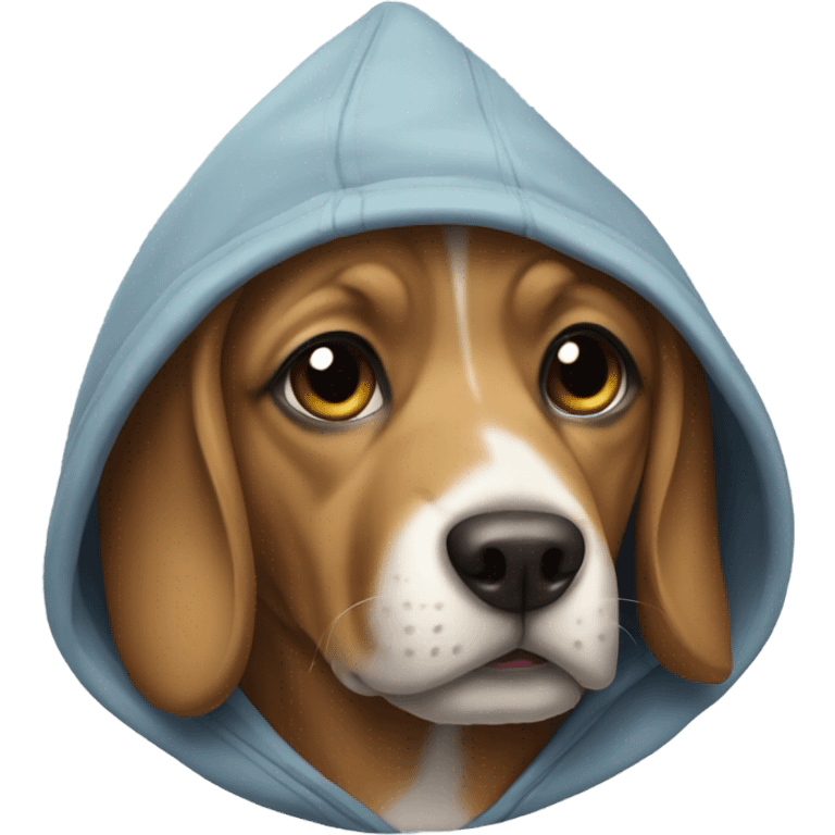 Dog wearing a hoodie emoji