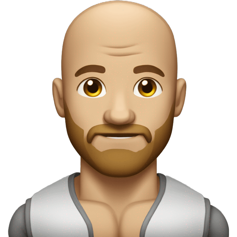 body builder bald man with beard emoji