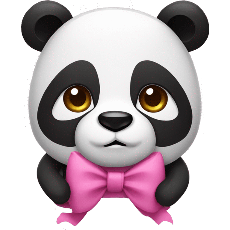 Panda with bow and pink shirt emoji