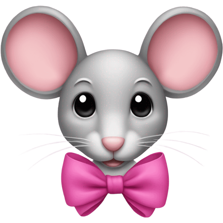 Mouse with a pink bow emoji