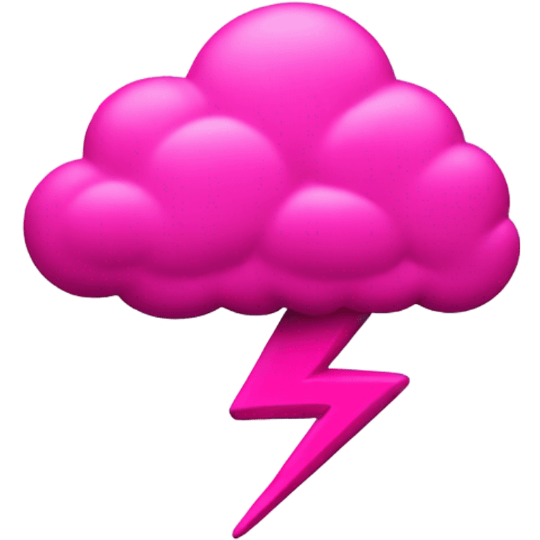 Hot pink cloud with large thick thunderbolt  emoji