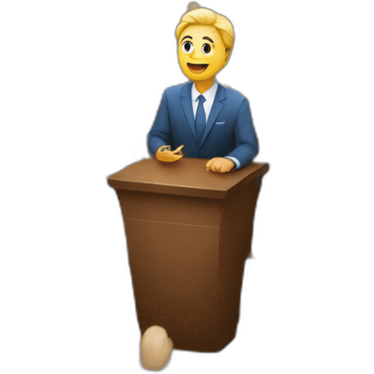 public speaker with audience emoji