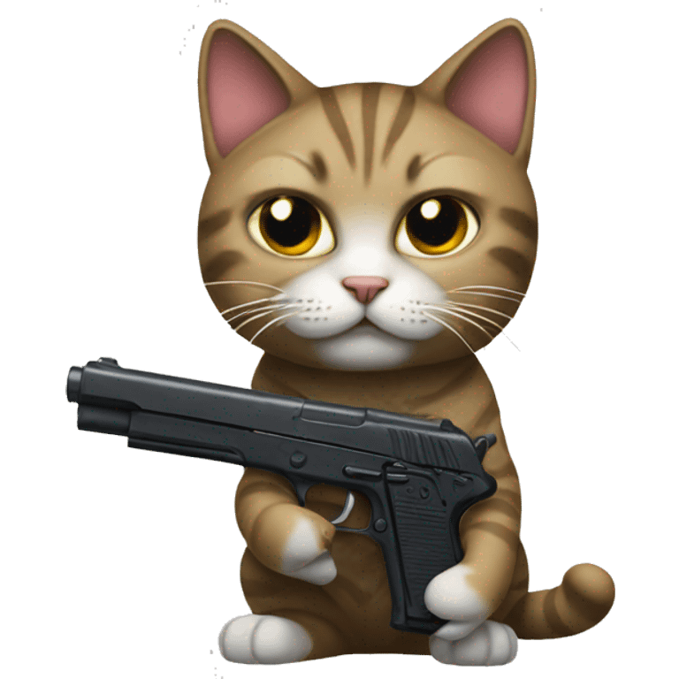 Cat with gun emoji