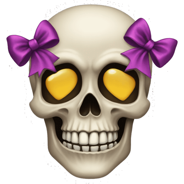 A skull with bows emoji