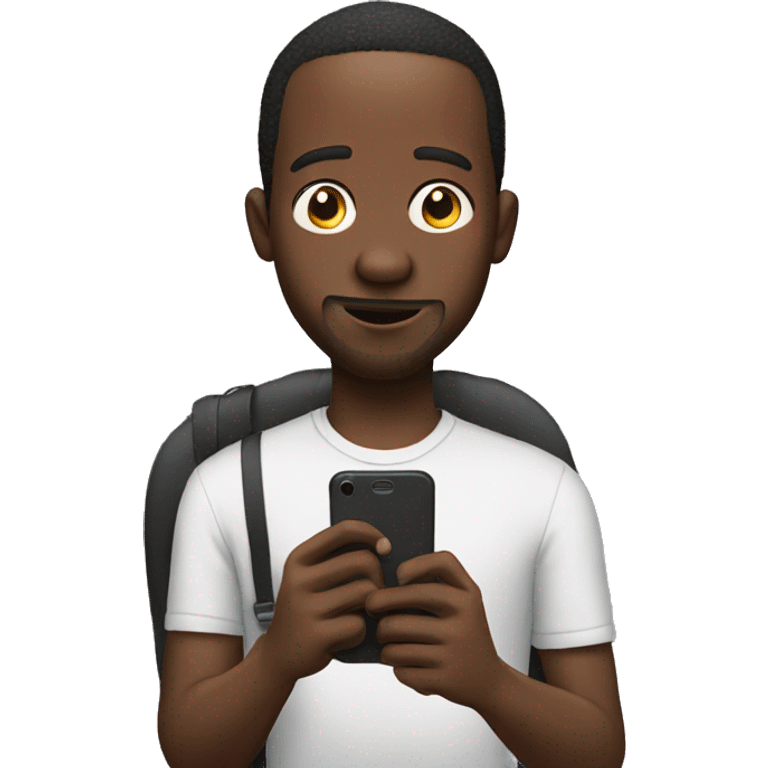 black man with big nose playing on his phone emoji