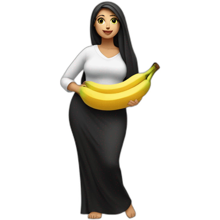 a arabic curvy woman eating banana emoji