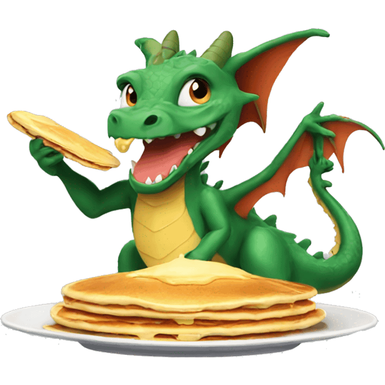 Dragon spitting pancakes  emoji