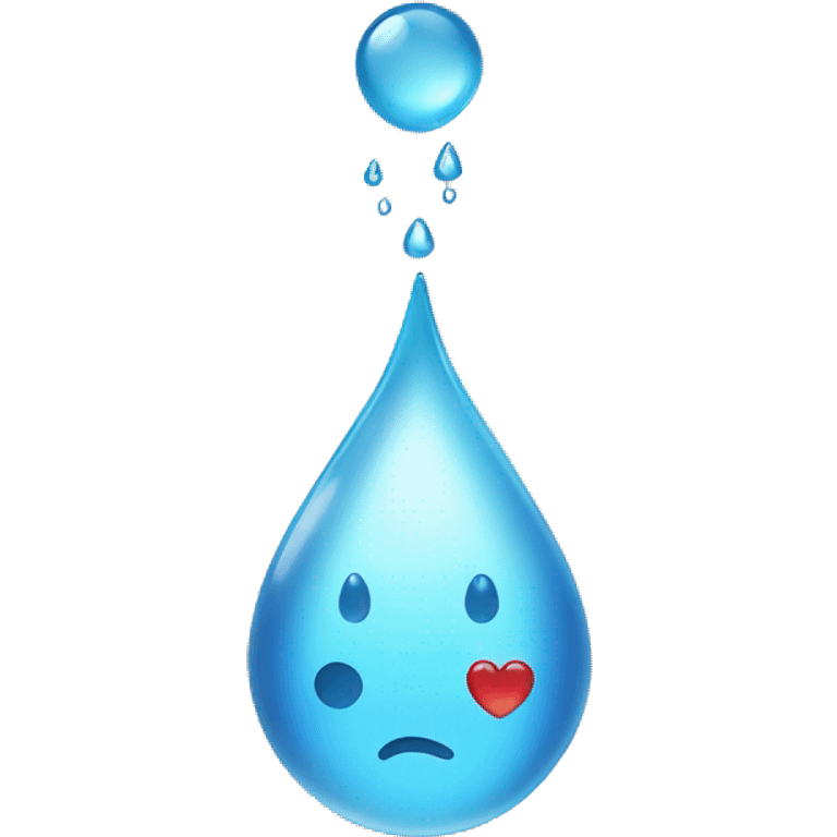 Drop water with Heart inside the water emoji