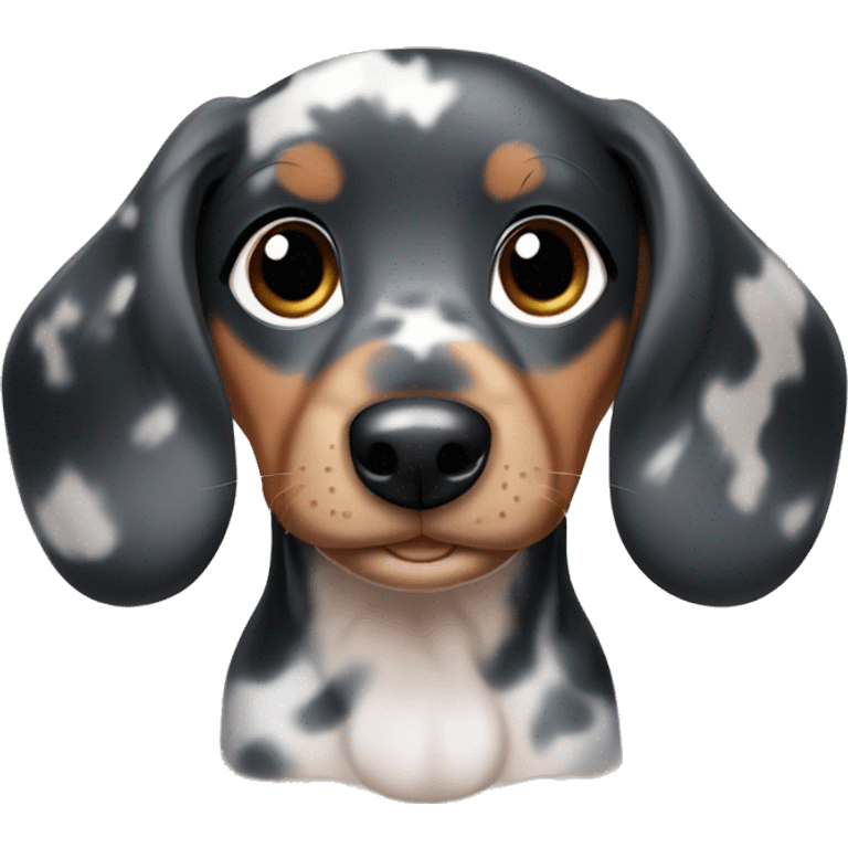 Black merle dachshund puppy emoji