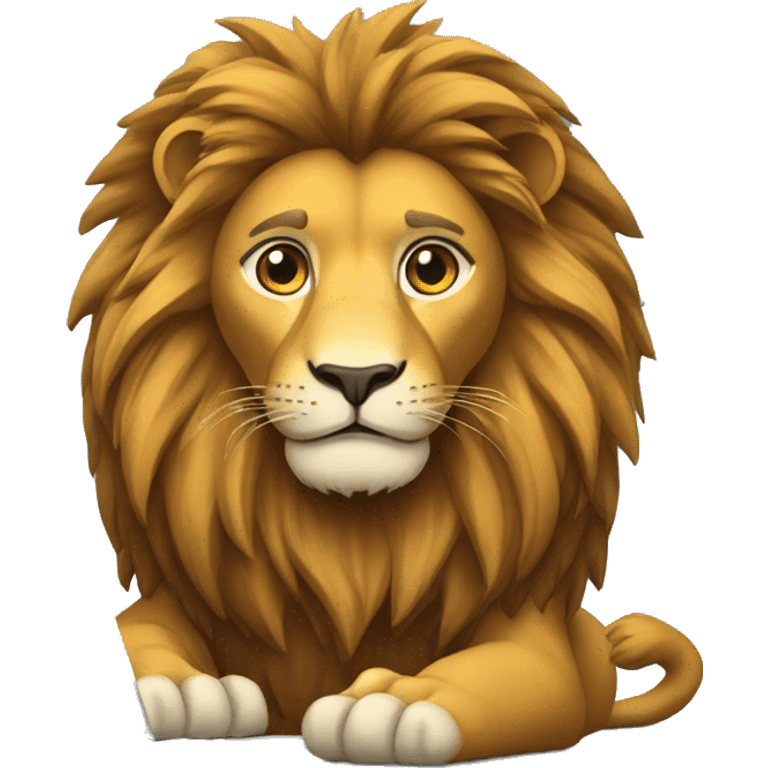 A lion in tech savvy with a laptop  emoji