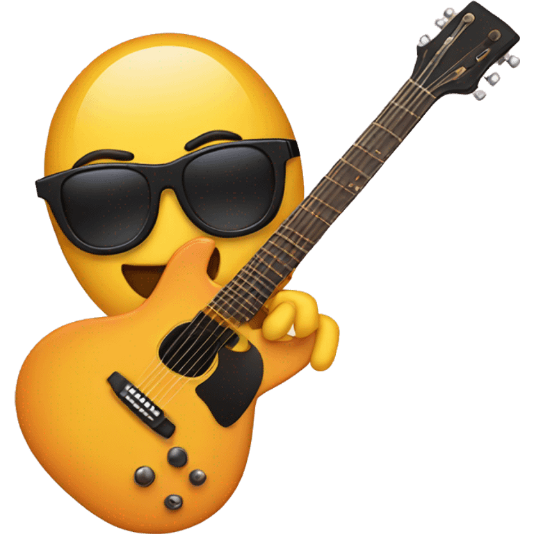 guitar with eyes wearing sunglasses emoji