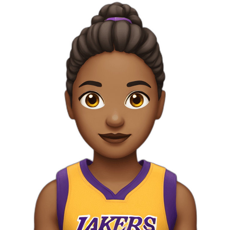 girl with yellow lakers jersey emoji