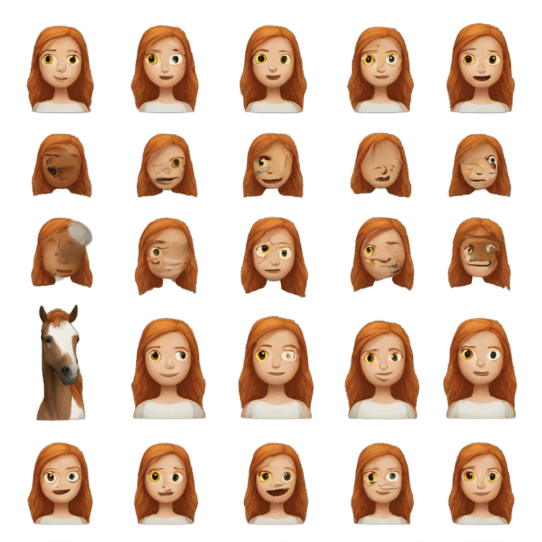 Ginger girl combined with horse  emoji