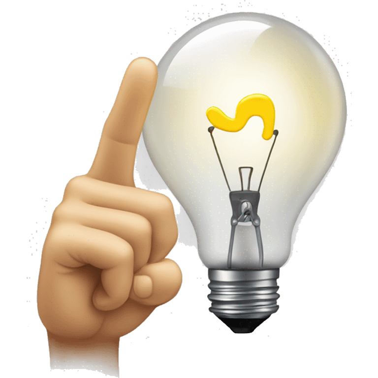 lightbulb and a pointing hand, symbolizing a helpful tip or recommendation emoji