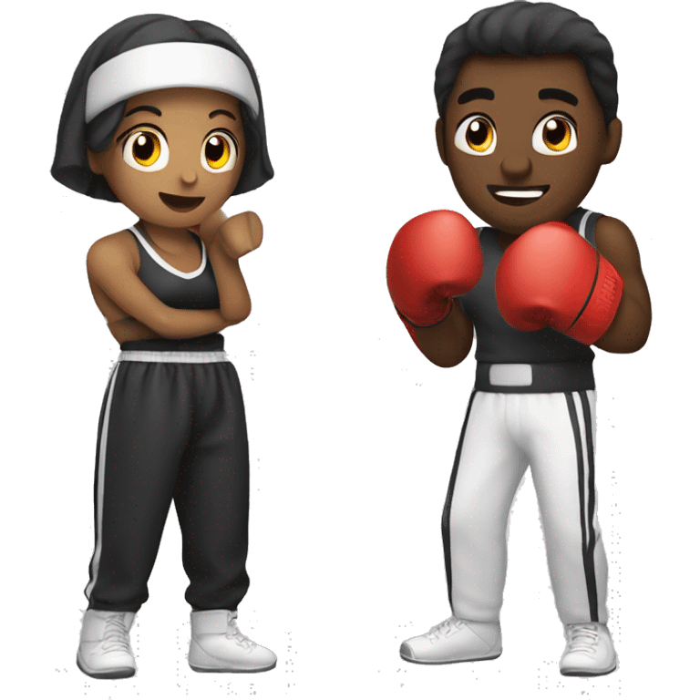 Boxing guy and girl emoji