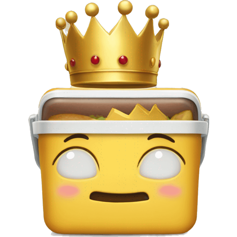 A lunchbox with a golden crown emoji