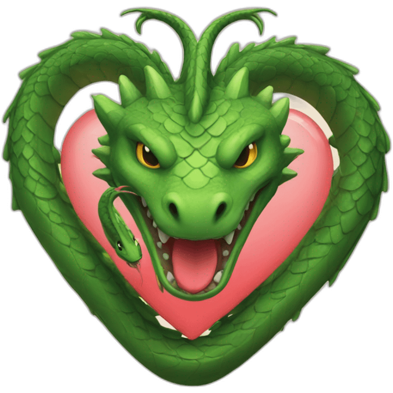 Dragon and snake heart emoji