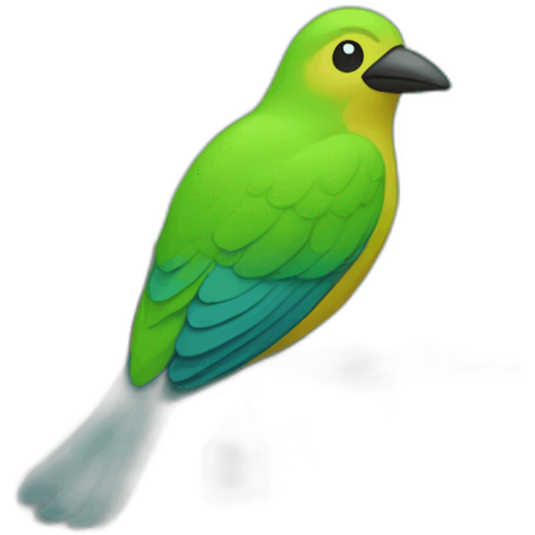 Bird on the green tree emoji