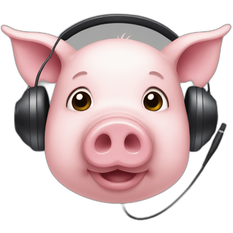 pig face with headset and microphone emoji