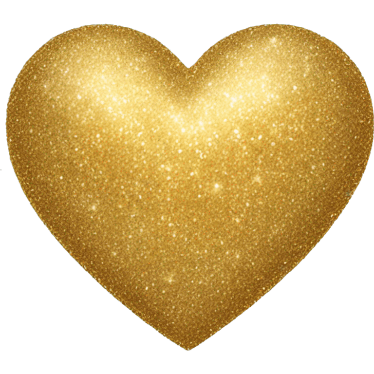 Gold Glitter bubble heart emoji