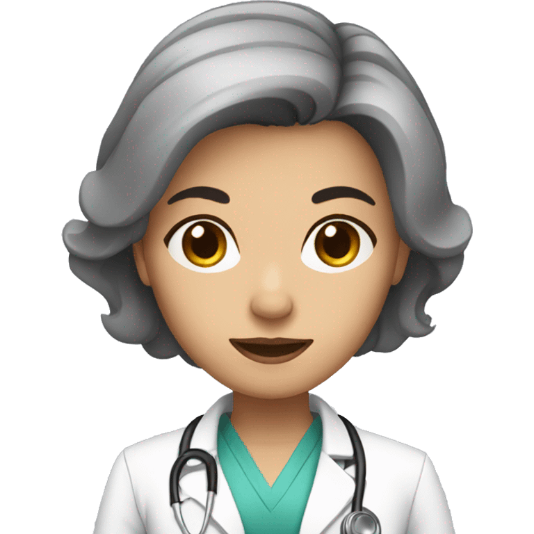 dark hair female doctor emoji