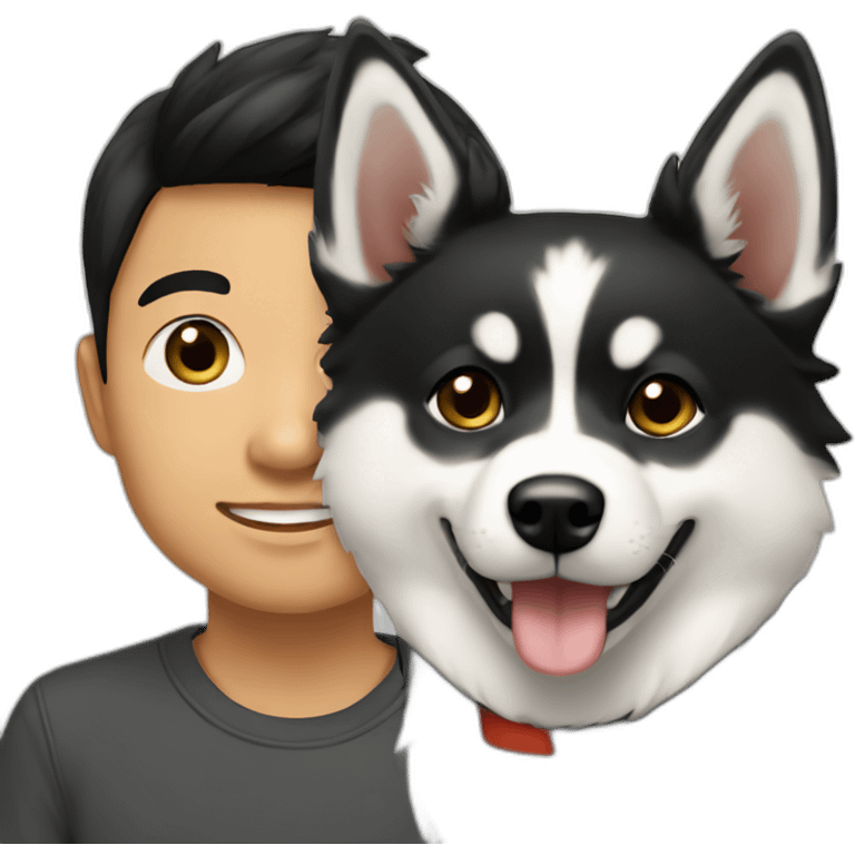 asian-boy-accompanied-by-pomsky-black-white emoji