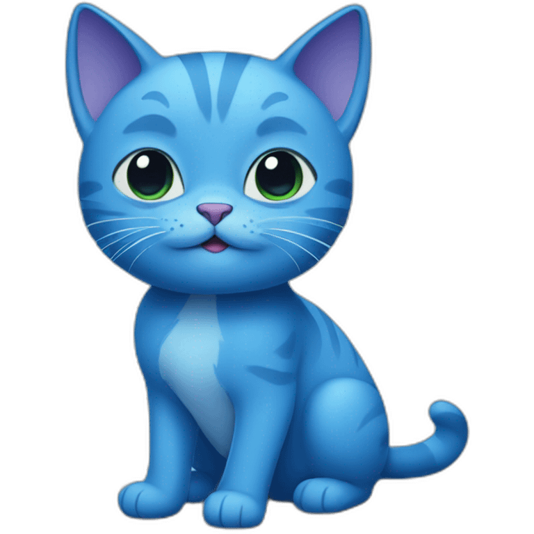 Blue cartoon cat emoji