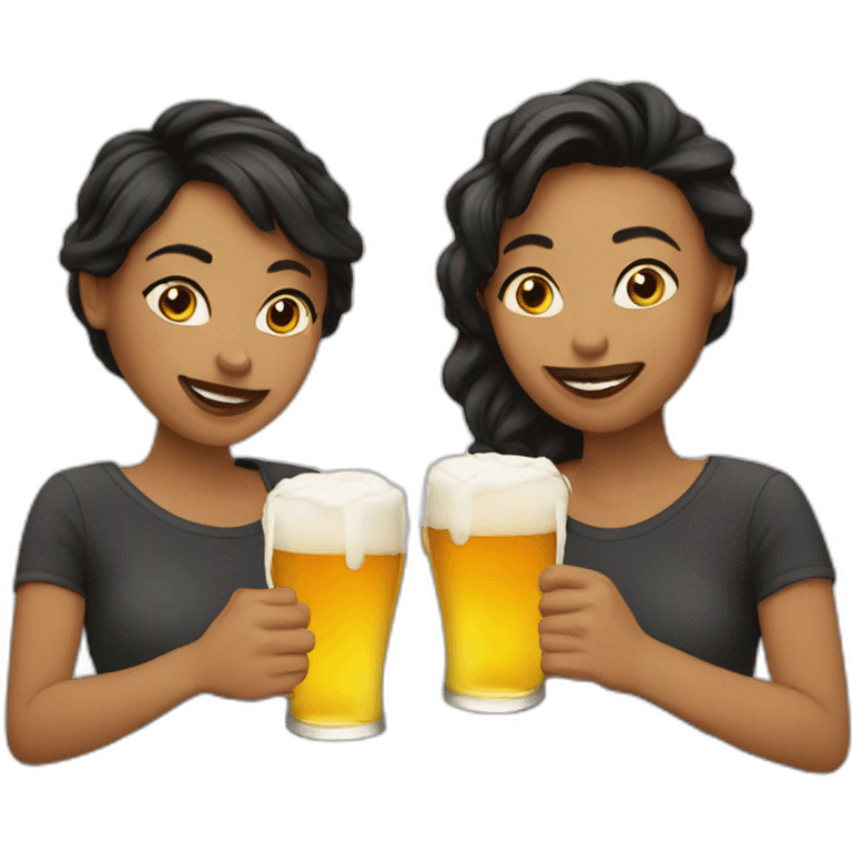 lesbians-friends-drinking-beer emoji