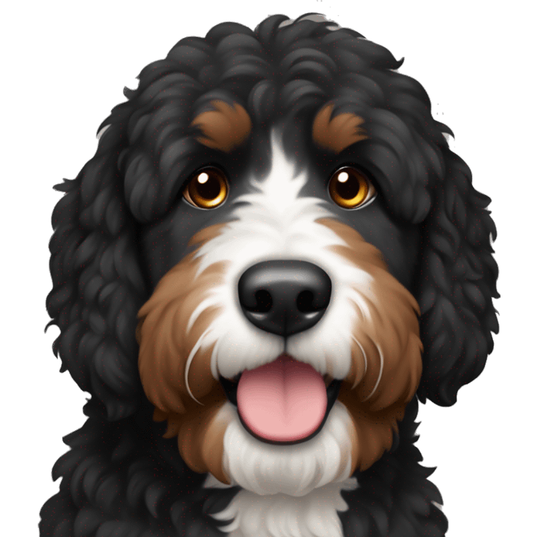 black bernedoodle with brown eyebrows no white emoji