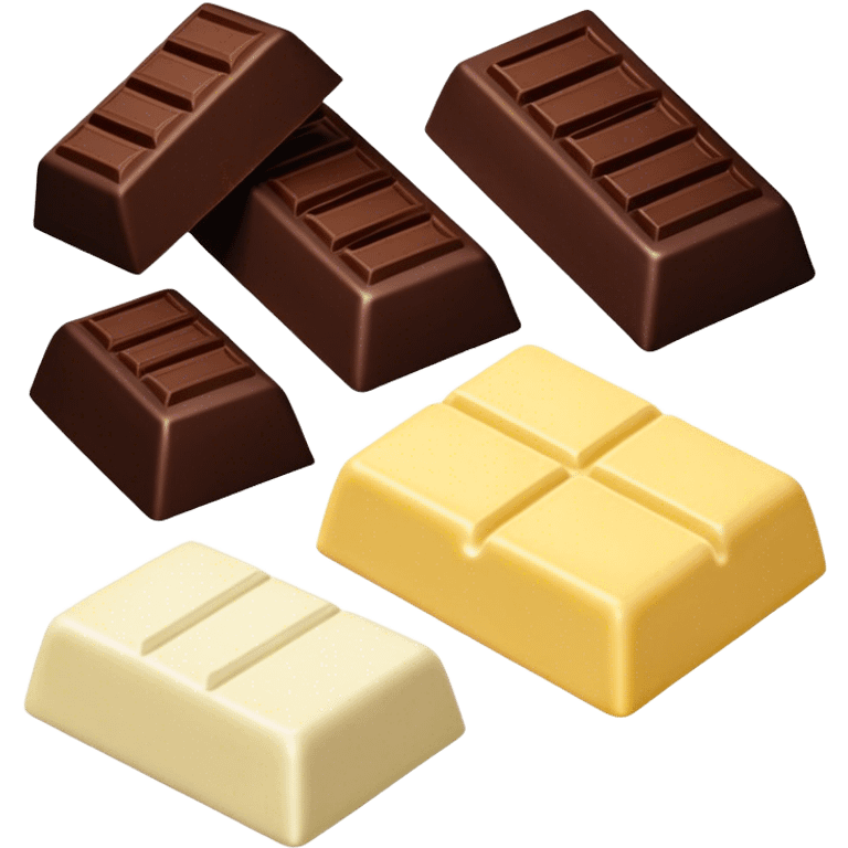 black chocolate and white chocolate and yellow chocolate emoji