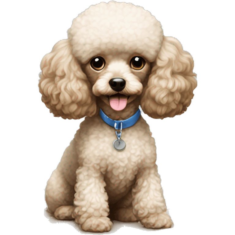 Toy poodle working in the office  emoji