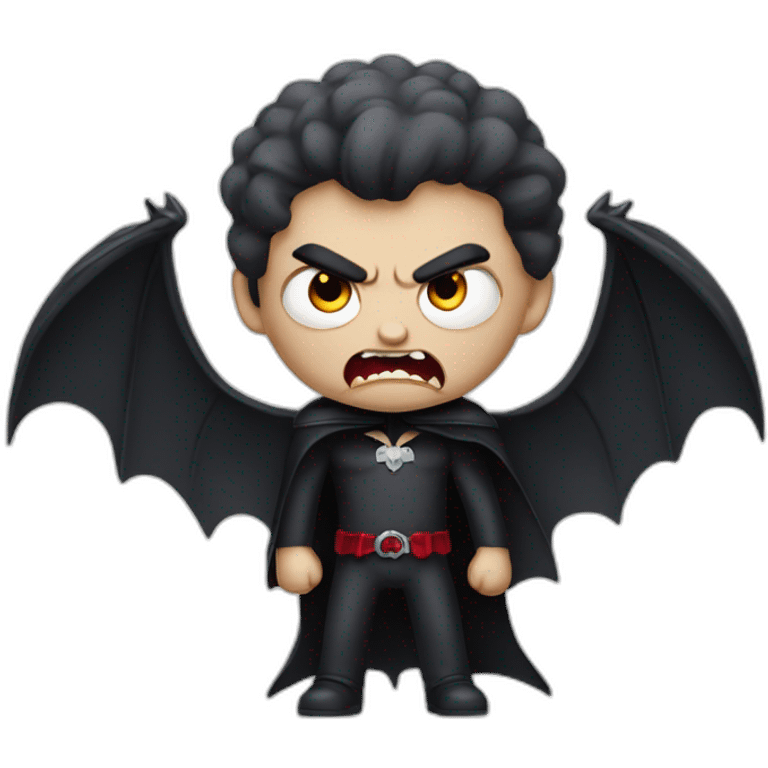 Angry vampire with bat wings emoji