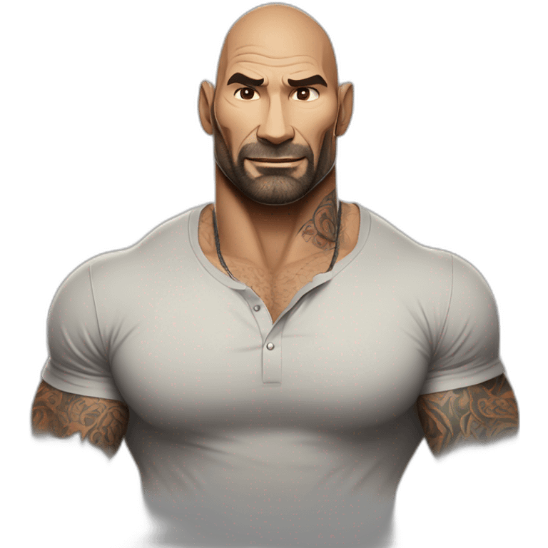 actor dave bautista cartoon wearing henley  emoji