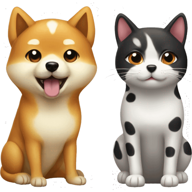 Shiba and cat with spots emoji