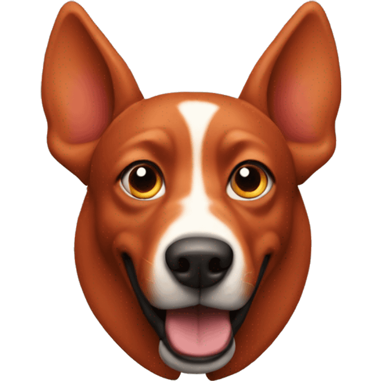 solid red dog with pointed ears flying emoji