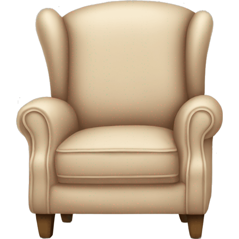 Beige colored Armchair - blanket - book emoji