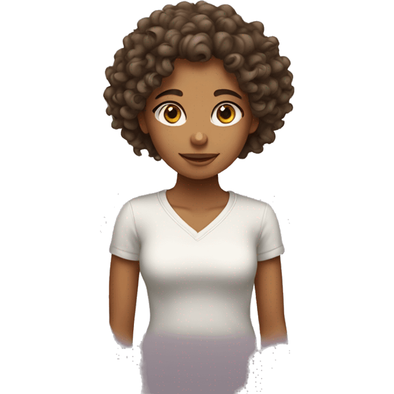 curly hair girl with tan skin emoji