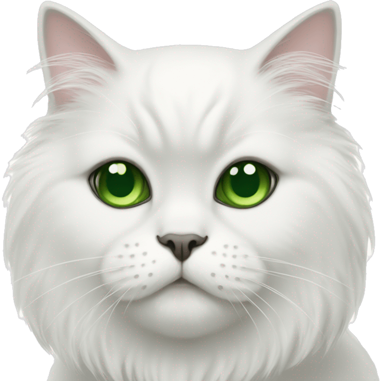 white persian cat with green eyes emoji