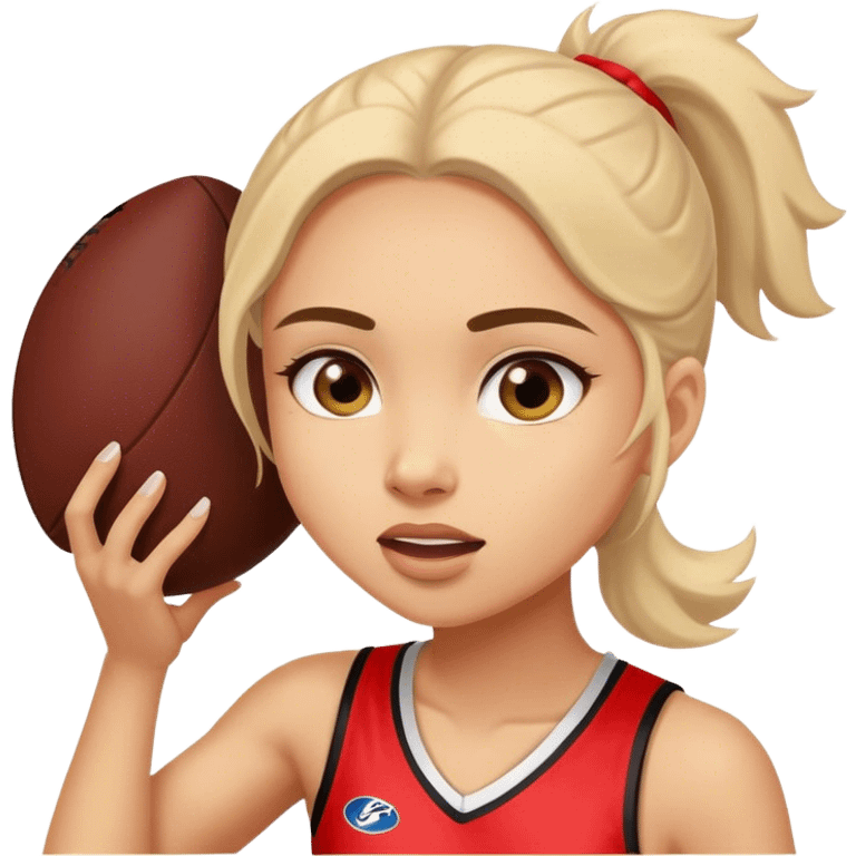 Girl playing afl emoji